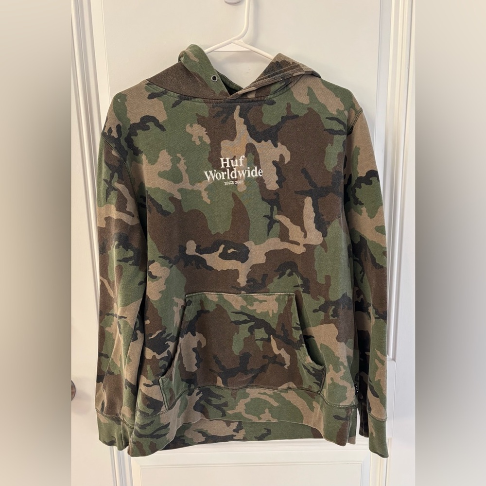 Huf Worldwide Camouflage Hoodie w/ Embroidery on Back